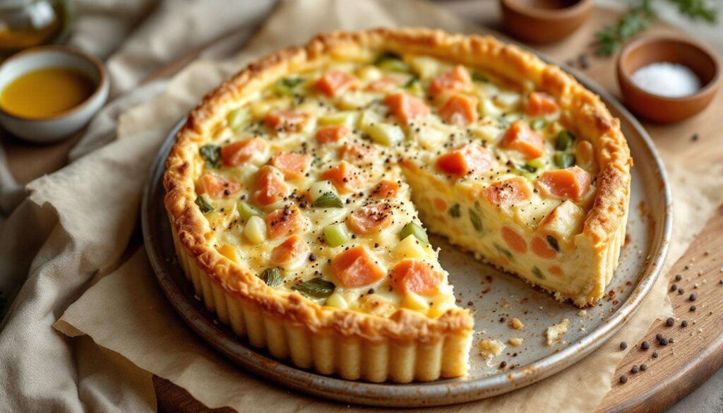 « Mélangez, enfournez, dégustez » : cette quiche saumon-poireaux ultra moelleuse fait toujours un carton !