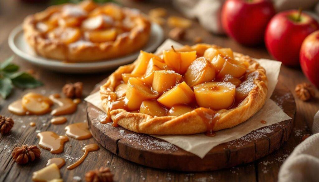 Entre tarte tatin et pizza, ce dessert caramélisé aux pommes est une vraie pépite sucrée à partager