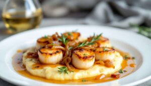 Noix de Saint-Jacques poêlées à la fondue de poireaux et sauce à l’oignon : la recette raffinée de Bernard Loiseau