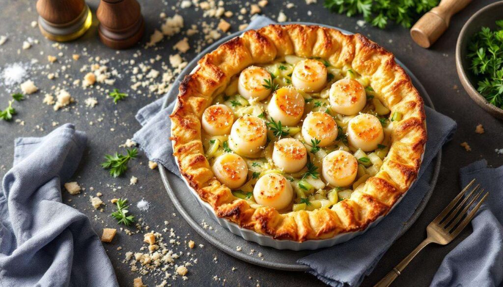 Gratin poireaux–Saint-Jacques : facile à préparer, mais digne d’un vrai repas de fête