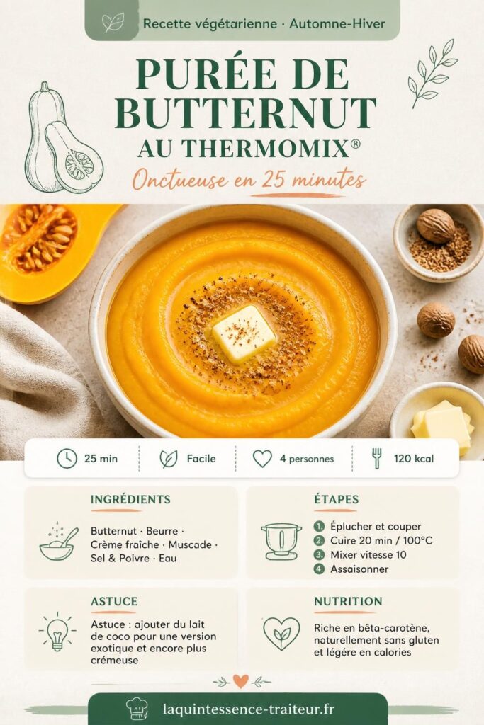 Épingle Pinterest : purée de butternut au Thermomix® onctueuse, recette facile en 25 minutes